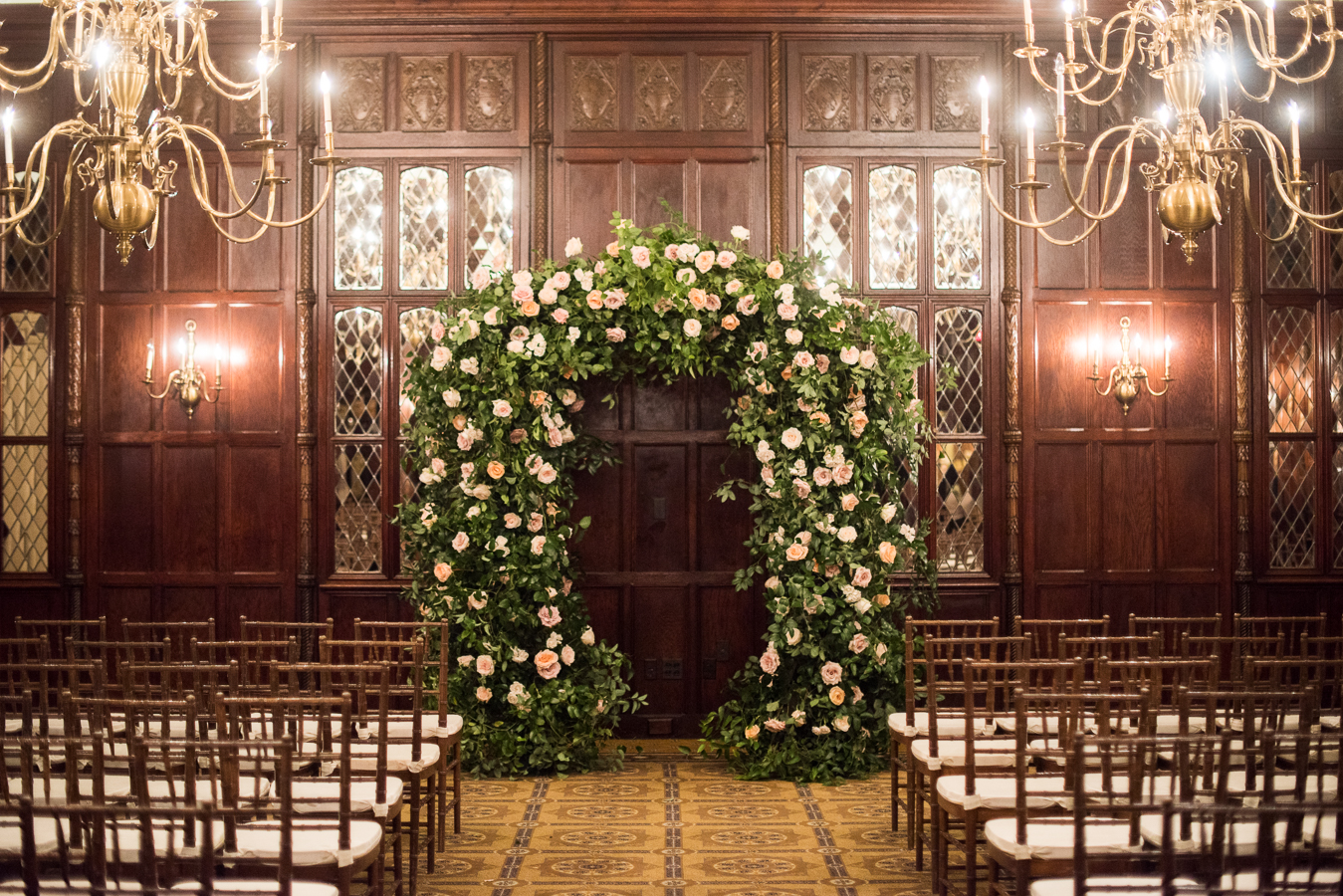 Wedding Ceremony Floral Arch at Hay Adams in Washington, DC