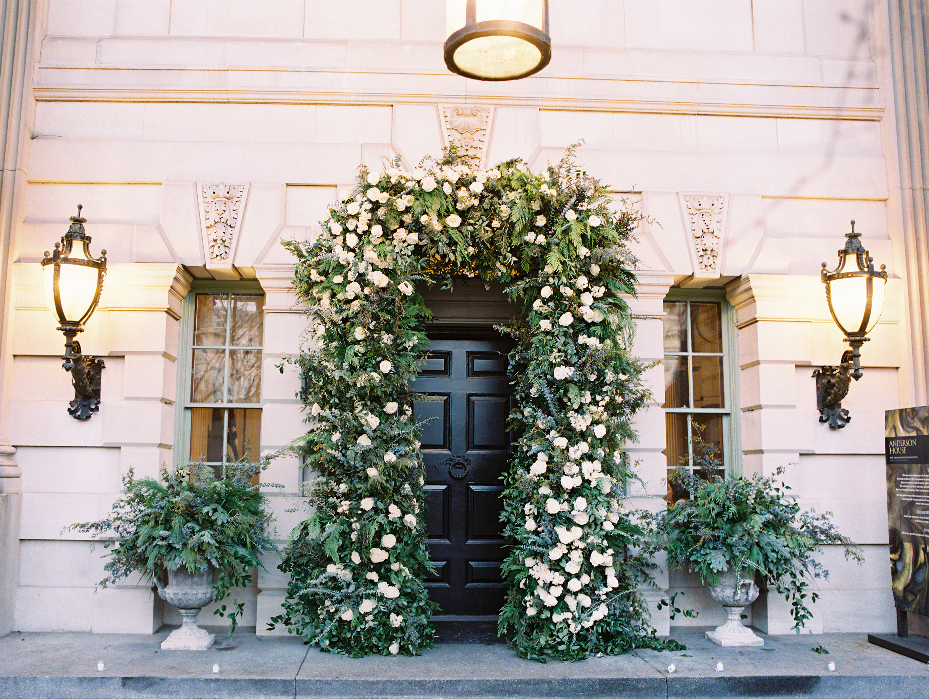 Wedding Flower Entrance at Anderson House in Washington, DC