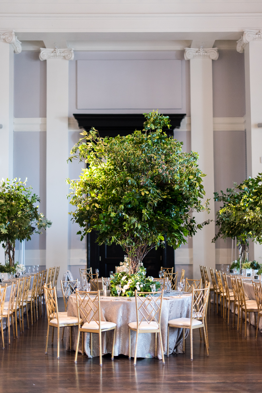 Wedding Reception Trees at Sagamore Pendry in Baltimore
