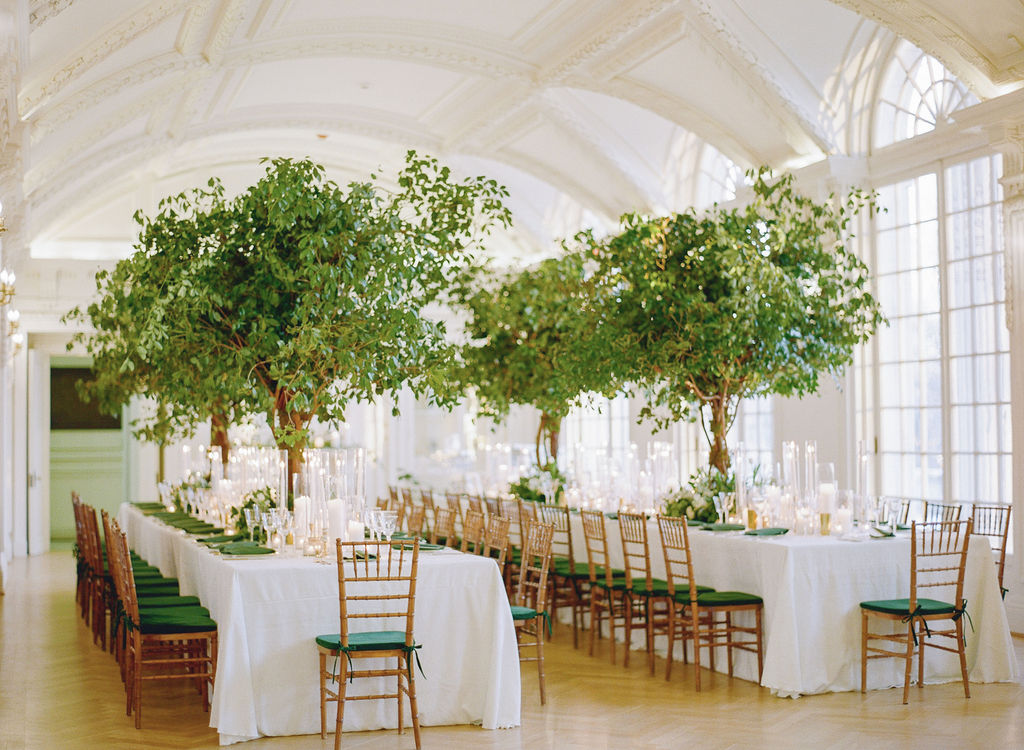 Wedding Reception with Trees at DAR in Washington, DC