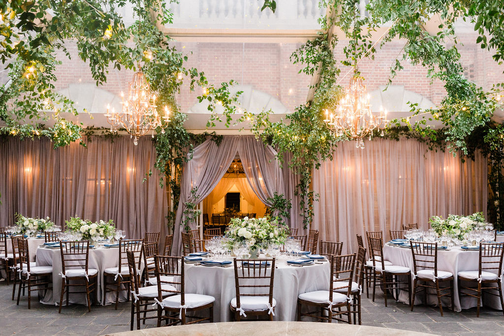 Courtyard Garden Wedding Reception at Dumbarton House in Washington, D.C.